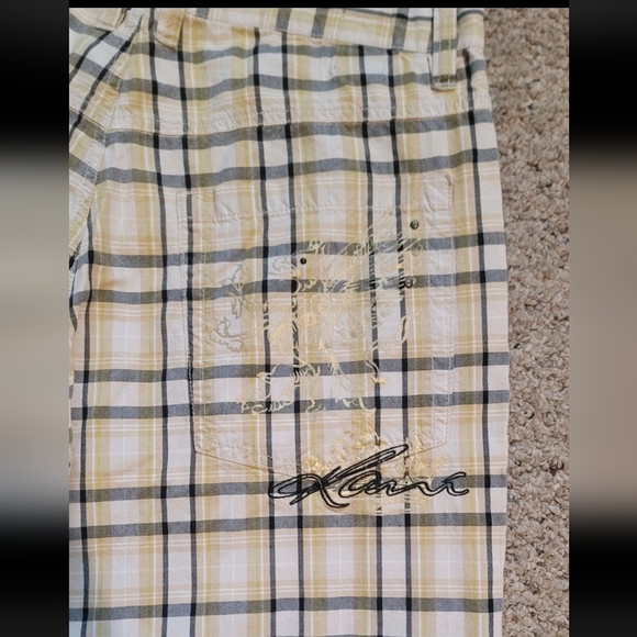 VINTAGE 1990's KARL KANI GOLD SHORTS BAGGY HIP HOP RARE EMBROIDERED 14" SIZE 32 - Picture 6 of 8